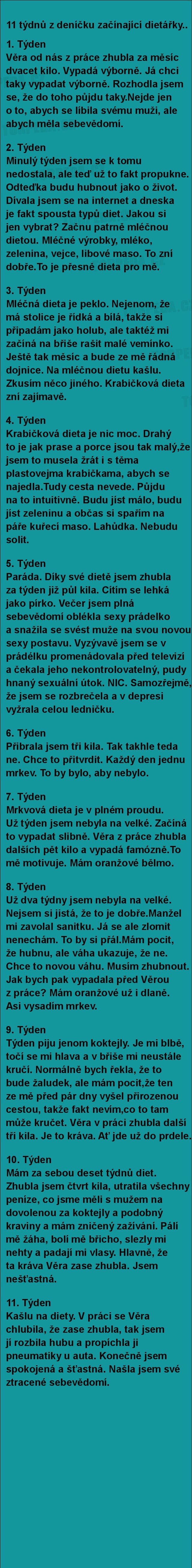 11 týždňov z denníka začínajúcej dietárky