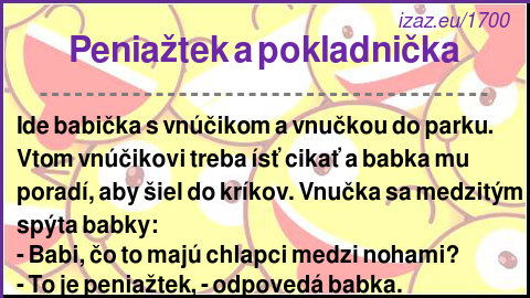 Peniažtek a pokladnička