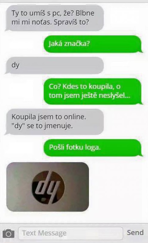 SMS: Pomoc s notebookom značky dy