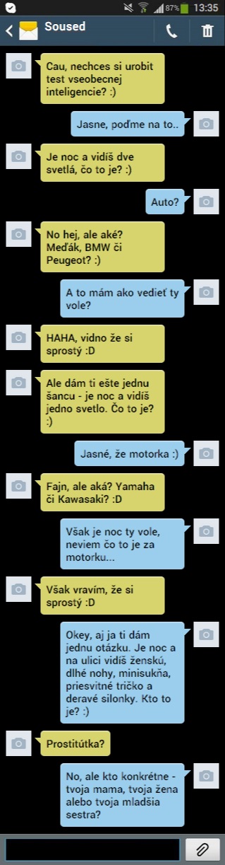 SMS: Test všeobecnej inteligencie :D